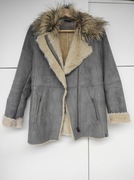 Stylowa Kurtka Kożuch IKKS szara z Futerkiem