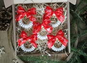 Zawieszki świąteczne, choinkowe, makrama, kółka 