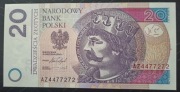 20 ZŁ B. CHROBRY SERIA AZ 4477272 2016 r. STAN UNC