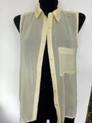 Żółta bluzka koszula z kołnierzykiem narzutka rozmiar 38