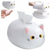 Pudełko pojemnik na chusteczki kot kotek chustecznik biały 