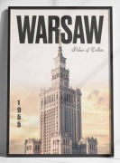 Warszawa Pałac Kultury plakat A3 bez ramki minimalistyczny