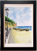 Akwarela na rysunku tuszem Klif 21x30/18x24