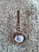 Spinka srebrna z kamieniem PRL