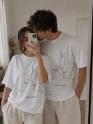Komplet koszulek dla par Grow With Me oversize line art