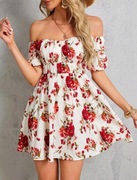 Sukienka z nadrukiem kwiatowym z odkrytymi ramionami