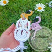 Brelok breloczek sowa do kluczy prezent makrama zawieszka