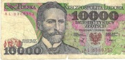 BANKNOT 10000 ZŁ S. WYSPIAŃSKI z 1988 r Nr CT 3829656