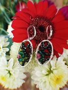 Kolczyki z turmalinem i kryształkami Swarovskiego, s.chirurgiczna, handmade