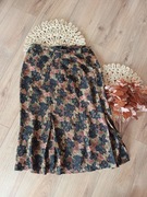 38M brązowa stara retro spódnica z lat 70tych 60tych we wzory wzorki