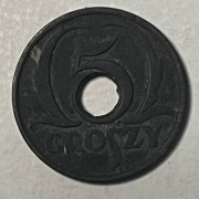 Moneta Polska 5 groszy 1939