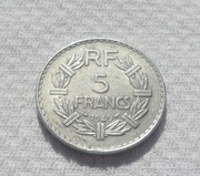 Francja IV. Republika 5 franków francs 1949 KM# 888b Ładny stan