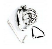 Mały Stalowy pas cnoty, Chastity klatka na penisa + Pasek oring 50mm