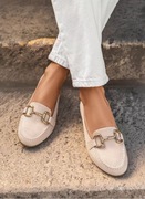 Mokasyny DeeZee rozmiar 38 plus pasek S/M beżowe