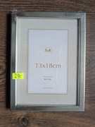Ramka drewniana srebrna 13x18