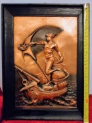 Obraz miedzioryt, Hermes na morzu. PRL 1979