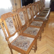 Krzesła-Styl Gdanski Rzezbione kpl.8szt. + stół