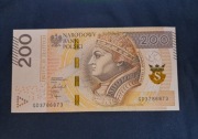 Banknot 200 zł rok 2021 seria GD RADAR