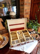 Walizka srebrna sztućce 