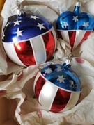 Zestaw bombek szklanych USA Ameryka flaga 