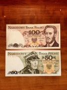 50 i 100 Złotych (bardzo dobry stan)