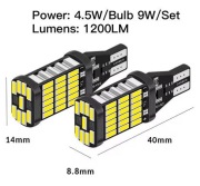 8 SZTUK żarówek LED T10 W5W białe + czerwone 