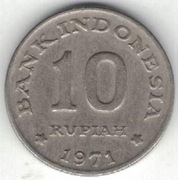 Indonezja 10 rupii 1971 - 15,6 mm - nr 3