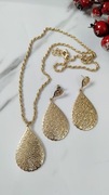 Piękny zestaw biżuterii naszyjnik kolczyki 