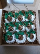 Zestaw BOX ozdoby świąteczne zawieszki na choinkę makrama 9 sztuk