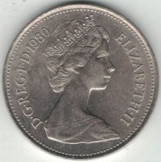 Wielka Brytania 5 pence pensów 1980 - 23,59 mm - nr 1