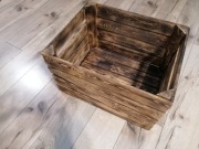 Skrzynka drewniana jedynka doniczka donica 50x40x30 opalana półka ozdobna