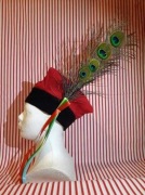 4 czapka krakowska krakuska rogatywka ludowa folk pawie pióra 