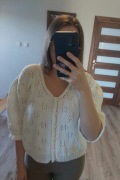Sweterek handmade, z rękawkami 1/2
