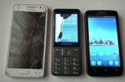 zestaw telefonów uszkodzonych
