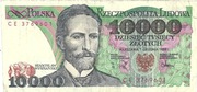 BANKNOT 10000 ZŁ S. WYSPIAŃSKI z 1988 r Nr CE 3769601