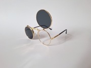 okulary przeciwsłoneczne zerówki, steampunk,  vintage, emo, retro flip