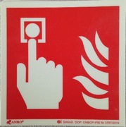 Znak alarm pożarowy 15x15 foto luminescencyjny CNBOP FV VAT