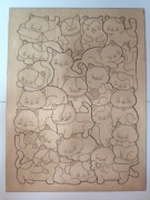 Puzzle dla dzieci Koty – drewniane, do malowania, 22 el. + ramka