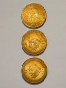 Jan Paweł II. Zestaw 3 monet kolekcjonerskich. Mosiądz fi 32 mm. Gyges