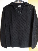 Bluzeczka damska Reserved - czarna - ażurek  -roz. L -