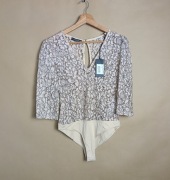 guess body damskie xs nowe beżowe koronkowe premium lux chic