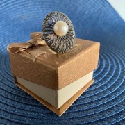 Srebrny pierścionek z PERŁĄ firmy Verona