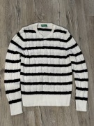Sweter damski United Colors of Benetton M biało-czarny, nowy