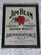 Duże stare lustro ozdobne vintage Jim Beam