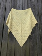 Chusta handmade butter yellow masełkowy 100% wełna alpaka