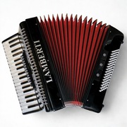 Akordeon klawiszowy Lamberti 80 basów + pokrowiec + pasy / Czarny