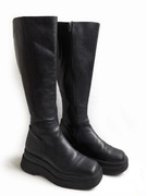 Vagabond skórzane buty botki kozaki do kolan 37 na platformie 