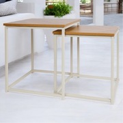 PROMOCJA! ZESTAW STOLIKÓW KAWOWYCH 2 KOLORY STOLICZKI KWADRATOWE - DREWNO!