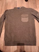 Sweter oliwkowy styl militarny 175 cm