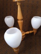 Żyrandol drewniany 3 klosze E27 sprawny Łódź